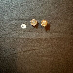 Dazzling Gold and Silver Floral Earrings